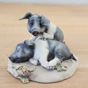 Vintage 1980s Lowell Davis Pigs Figurine RFD Scotland- The Orphans